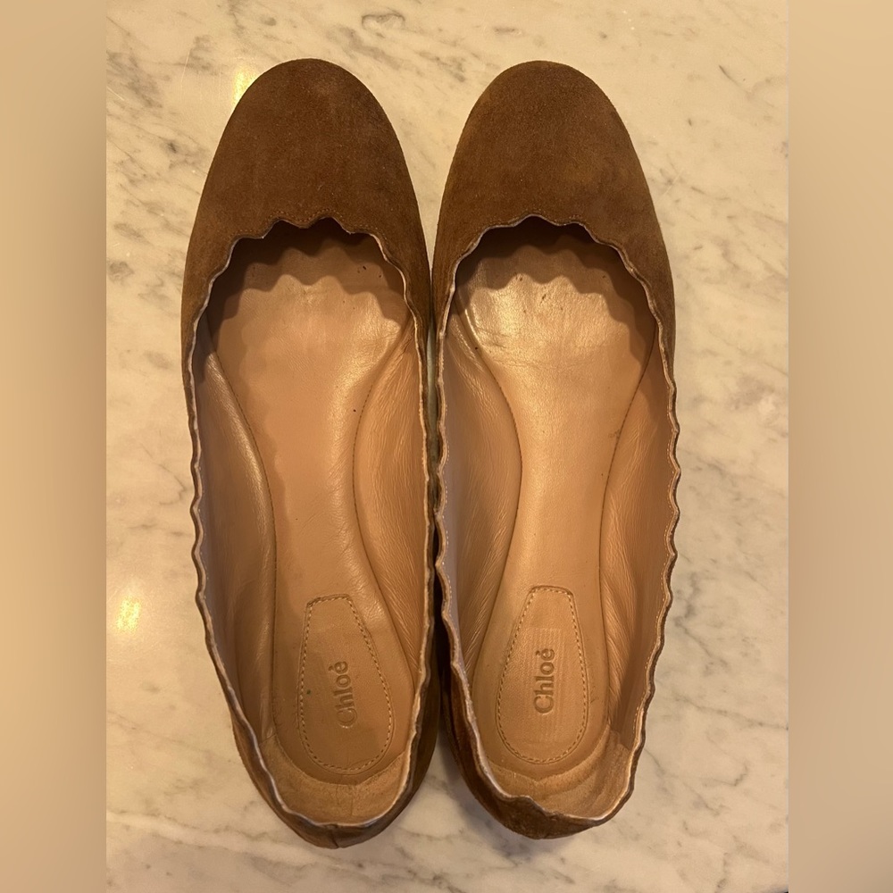 Size 36 Chloe ballet flats. Brown suede